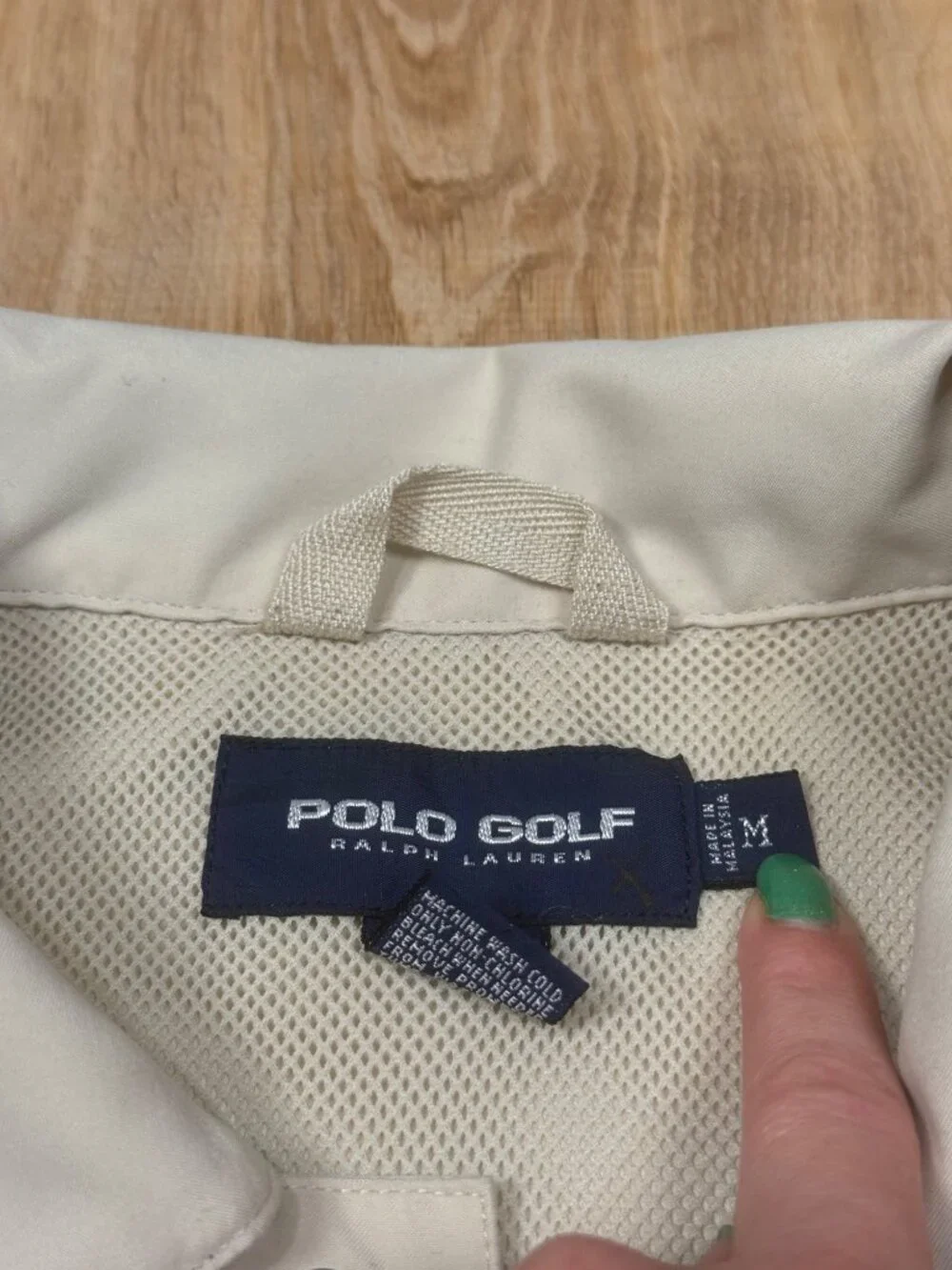 POLO GOLF Ralph Lauren Beige Pullover Lightweight 1/4 Button Jacket Medium